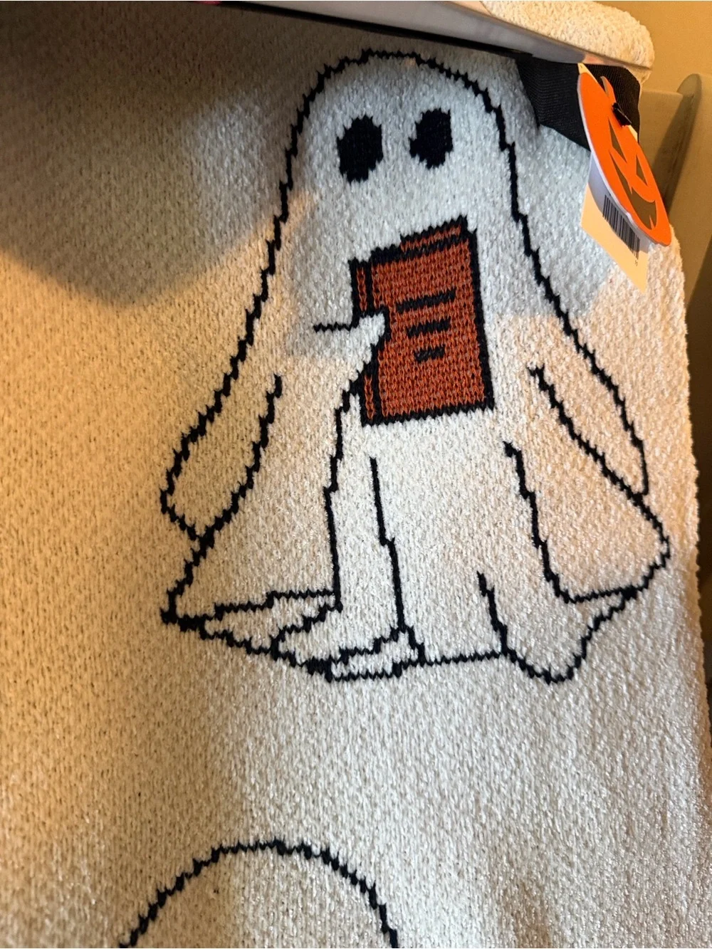 Goblin & Ghoul Cream Halloween Ghost Decorative Throw